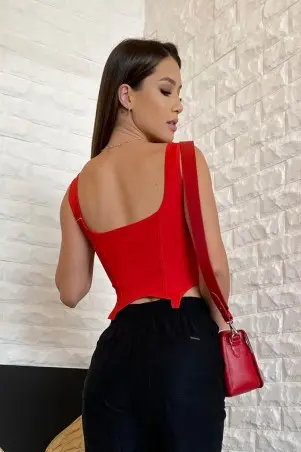 Blusa Lança Perfume Corselet Vermelho