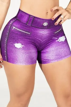 Shorts Dynamite Fake Jeans Orchid Roxo