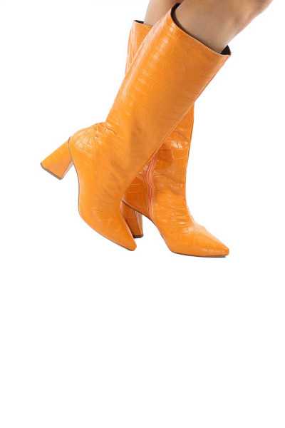 Croco Orange Long Sleeve Boot
