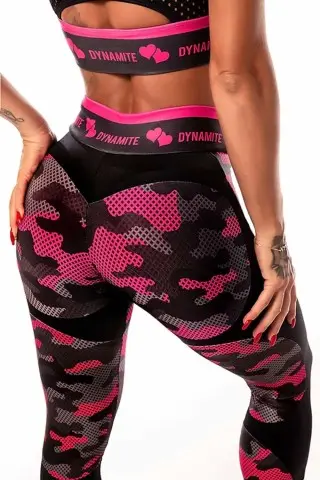 Legging Dynamite Apple Booty Camuflada Rosa Legging Dynamite Apple Booty Camuflada Rosa