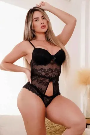 Body Liga Rendado Preto