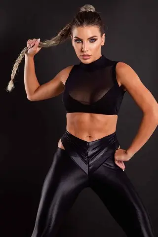 Superhot Shine Cut Black Legging