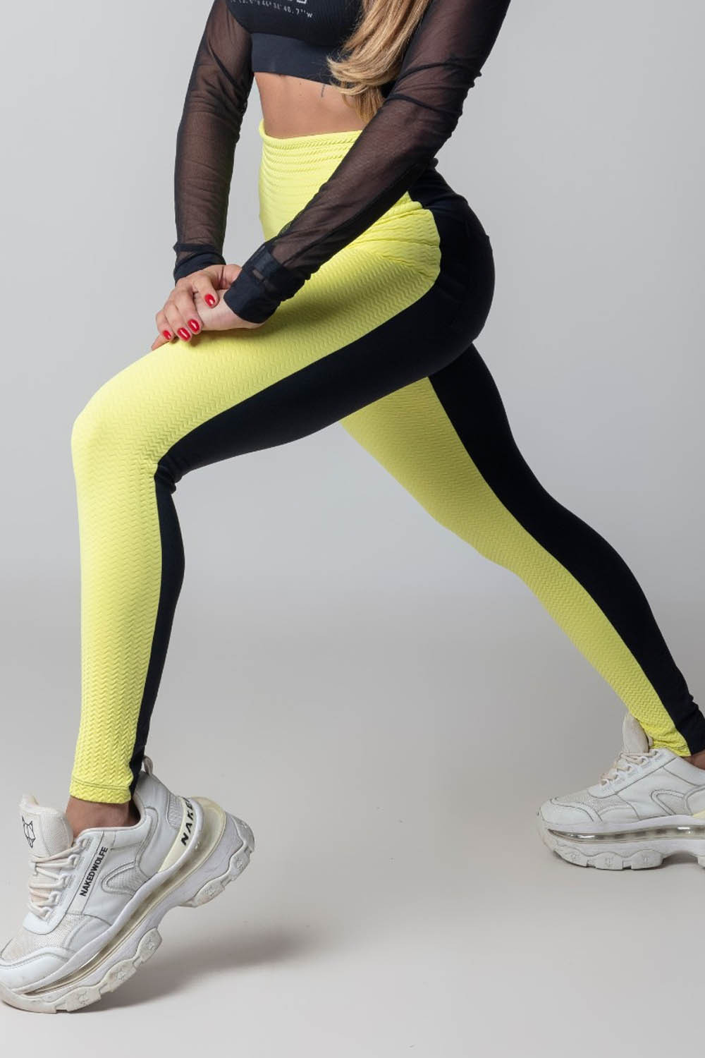 Black and Yellow Texturized Blogger leggings
