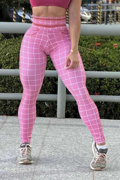 Pink Checkered Leggings