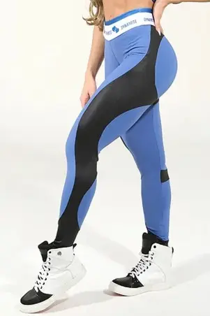 Legging Fitness Alkanet Apple Booty Azul Preto Dynamite