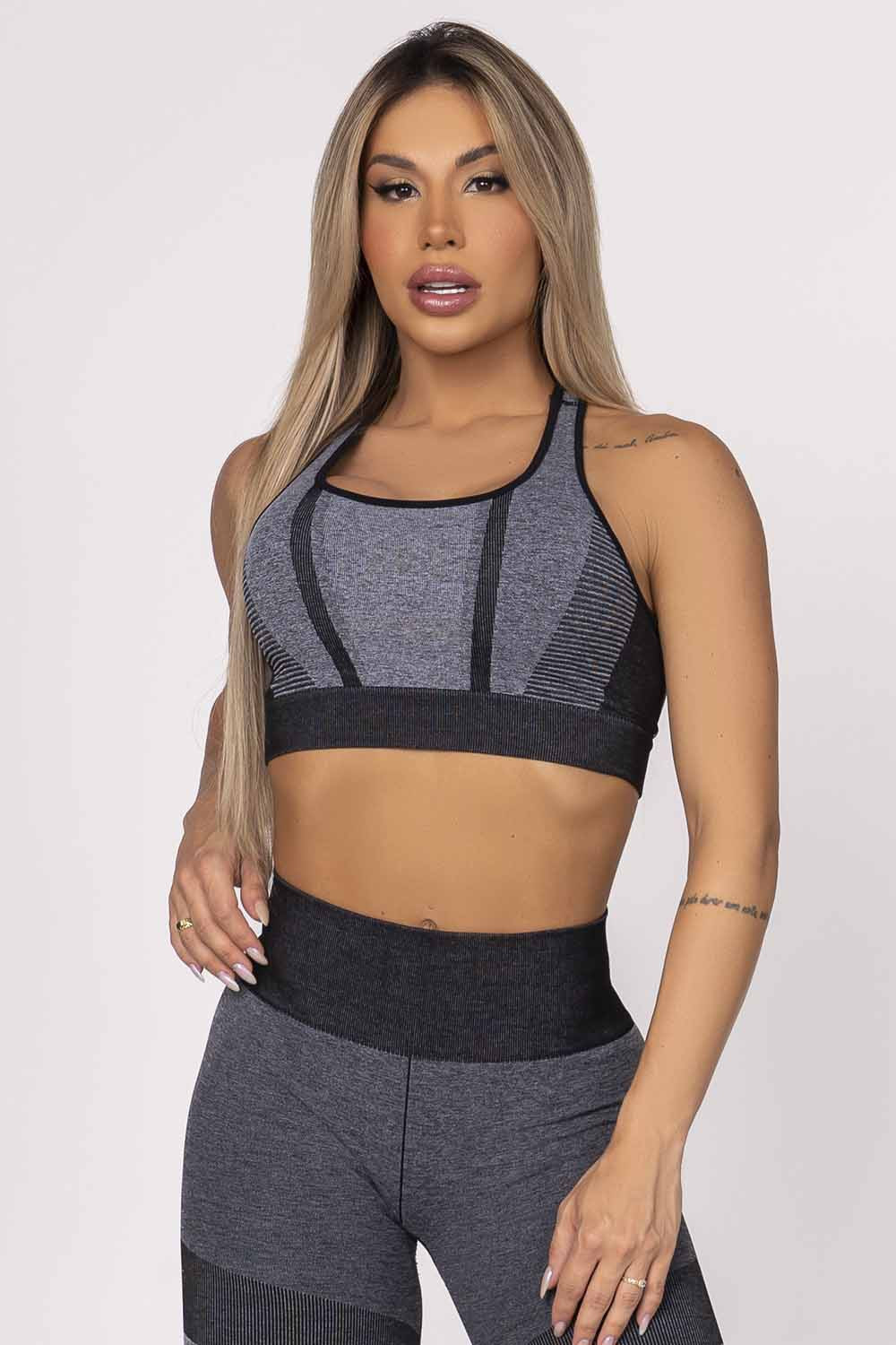 Seamless Compression Grey Top