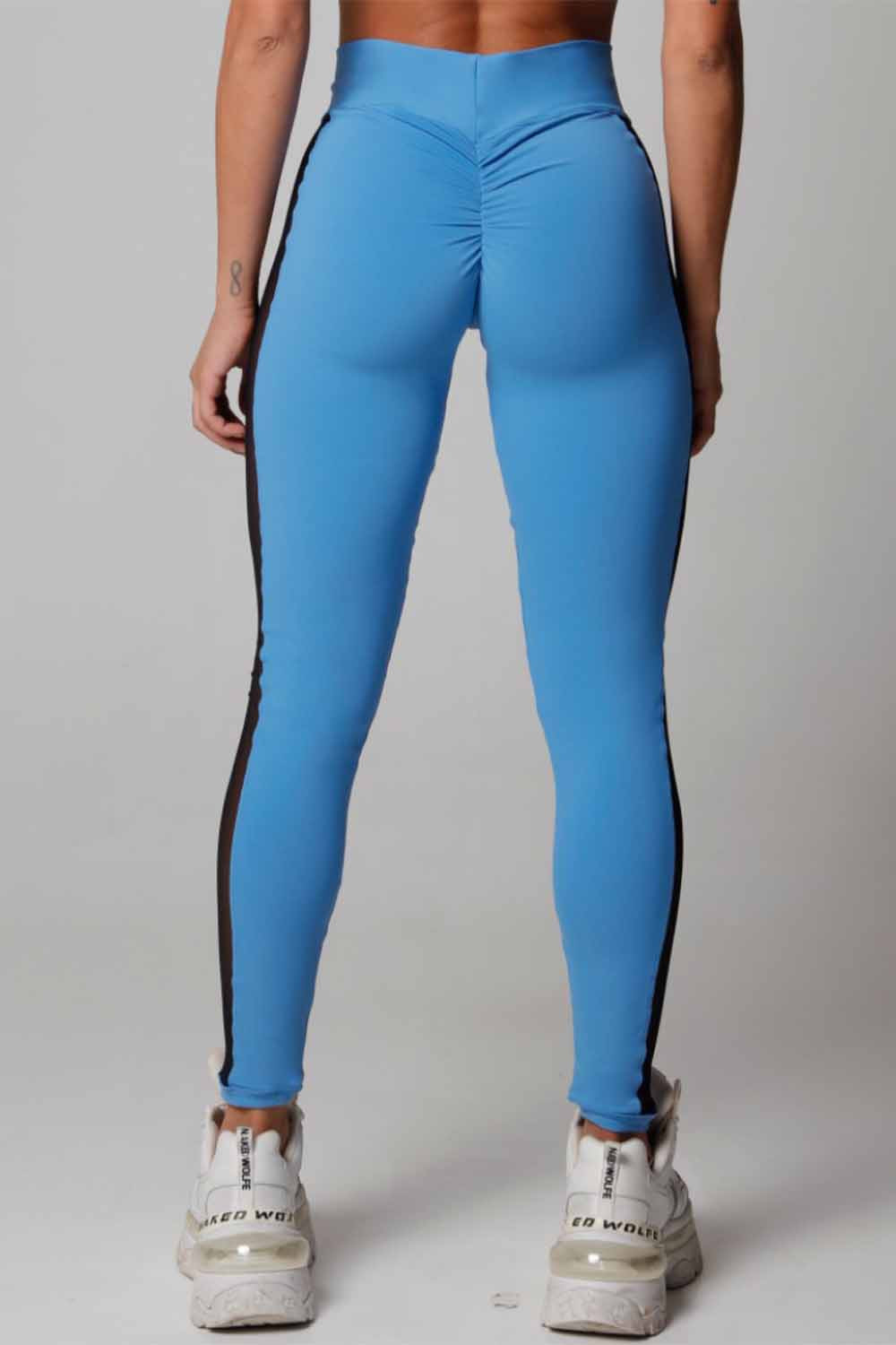Blue SportsWear Legging with Tulle on the Side