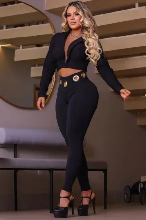 Cropped Blazer Preto