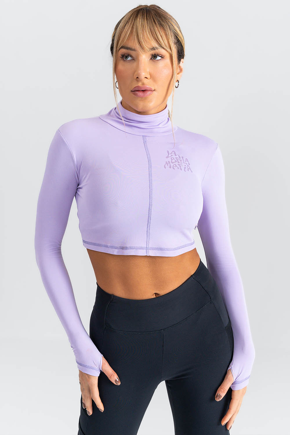 Lilac Knit Beachsports Cropped Top