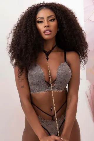 Deep Chocolate Neckline Set