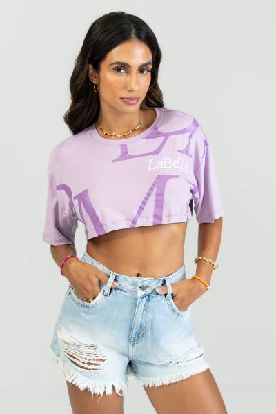 Lilac Cropped Mesh Tees