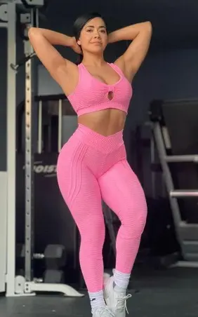 Pink flower power brocade set