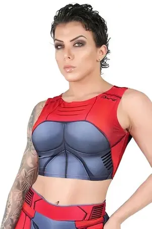 Blusa Cropped Fitness Dynamite Scarlet Blaze