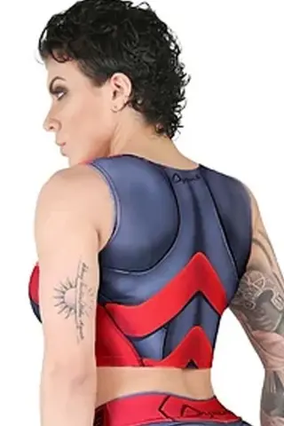 Cropped Fitness Dynamite Scarlet Blaze Blouse