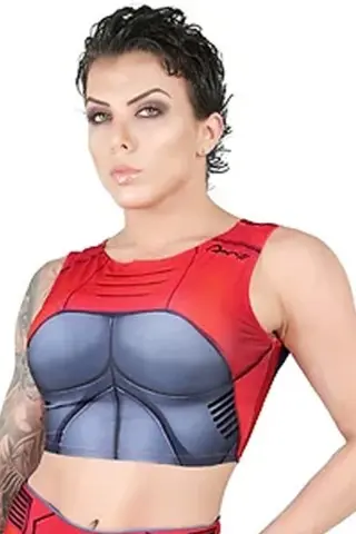 Cropped Fitness Dynamite Scarlet Blaze Blouse