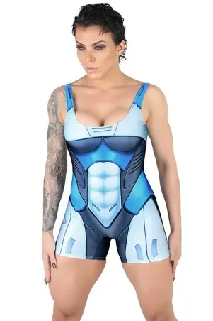 Holo Blue Dynamite Fitness Romper