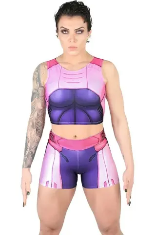 Blusa Cropped Fitness Dynamite Robo Rose Blusa Cropped Fitness Dynamite Robo Rose