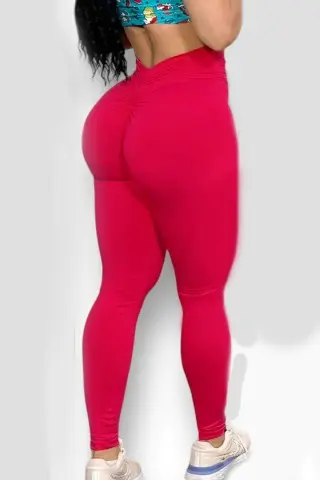 Red Push Up V Donna Shape leggings