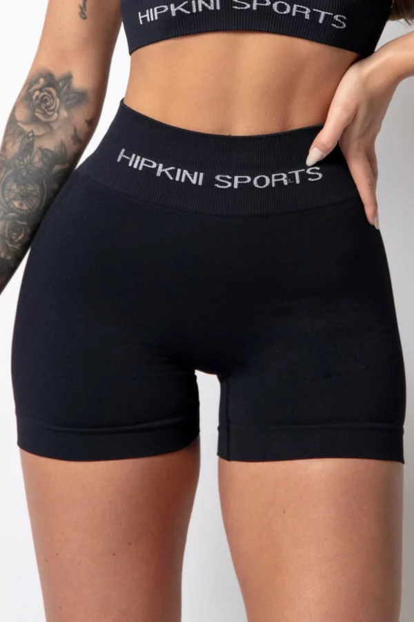 Black Seamless Athletic Shorts