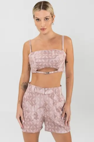 Printed Elementary Top And Shorts Set