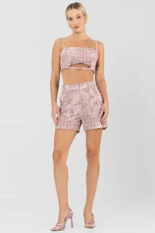 Printed Elementary Top And Shorts Set