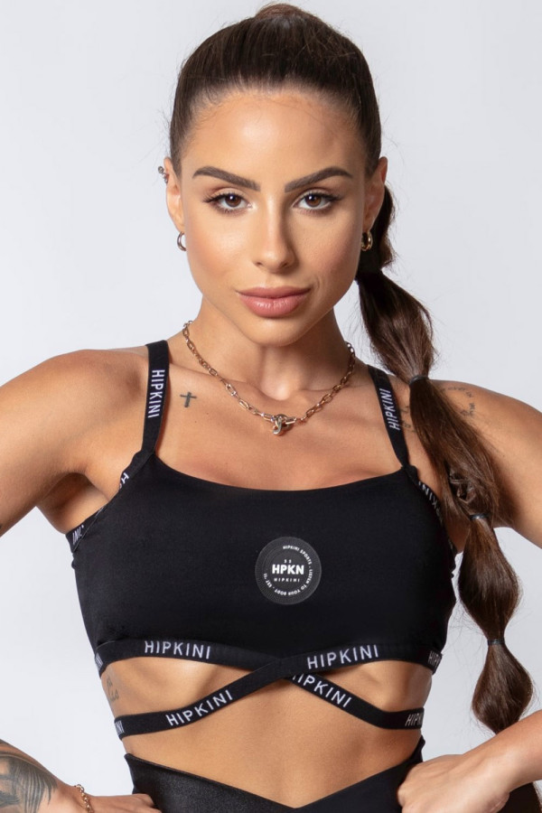 Black Sporty Style Top With...