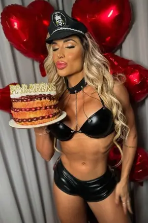 Police Officer Accompanies Shorts Bra and Cap