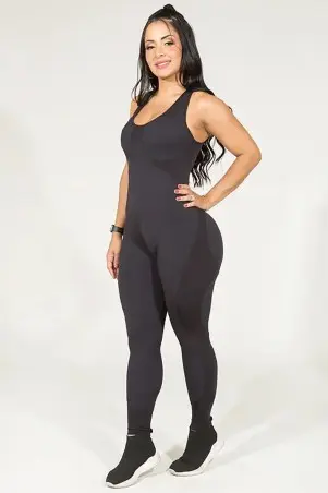 Macacão Fitness Apple Booty Noir Preto