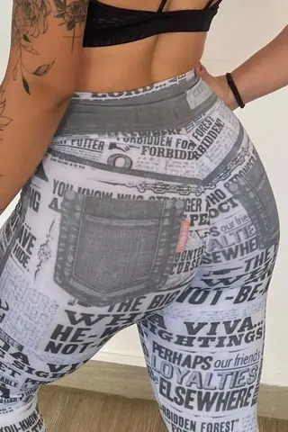 Front Page Print Leggings