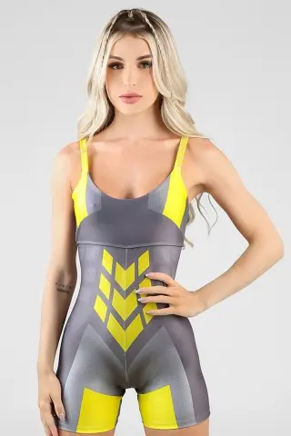 Macaquinho Fitness Yellow Haze Amarelo