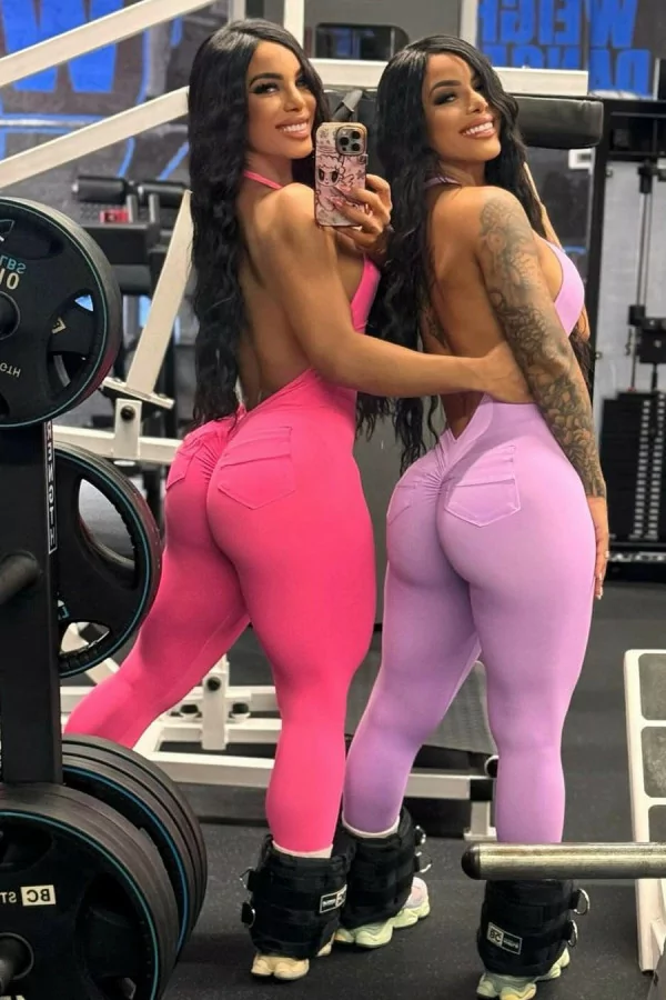 Plain Pink Jumpsuit lifts butt