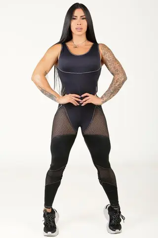 Sexy Body Mesh Jumpsuit