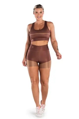 Shorts Bicolor Marrom