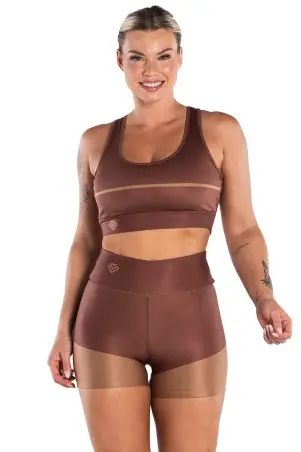 Brown Bicolor Shorts