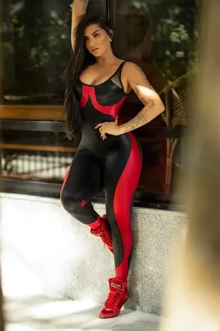 Dynamite Apple Booty Crimson Jumpsuit