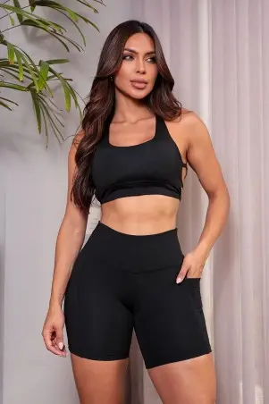 Conjunto Noir Flex Shorts