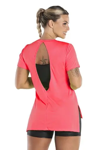 Blusa Costas Abertas Rosa Fluor