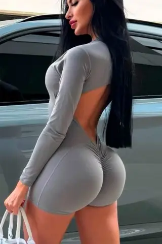 Macaquinho Flyer Manga Comprida Cinza