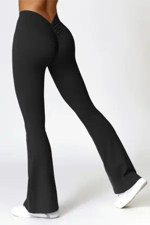 Black Push Up V Flare Leggings w/u