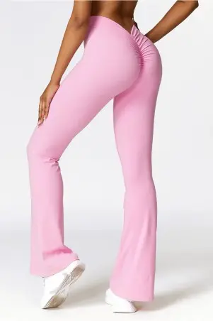 Pink Push Up V Flare Leggings w/u