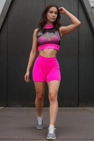Shorts Push Up Neon Pink