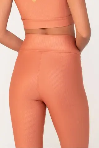 Coral Striped 3D Leggings Coral Striped 3D Leggings