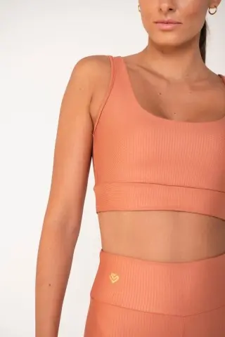 Coral Striped 3D Top