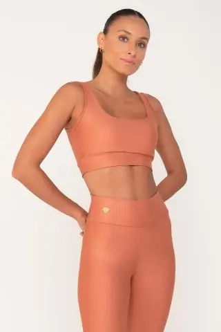 Coral Striped 3D Top