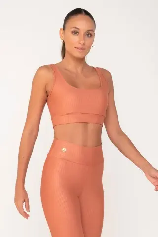 Coral Striped 3D Top