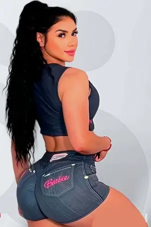 Shorts Fake Jeans Barbie Blue Donna Shape W/U