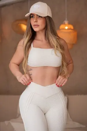 Conjunto Brocado Fitwave Off-White c/e