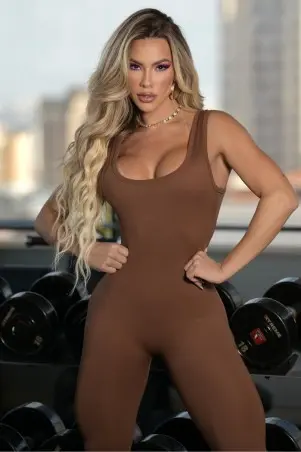 Brown Impact Jumpsuit w/u