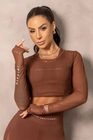 Balance Brown Jumpsuit With Tulle S/L