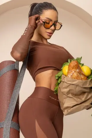 Blusa de Tule Balance Marrom Blusa de Tule Balance Marrom